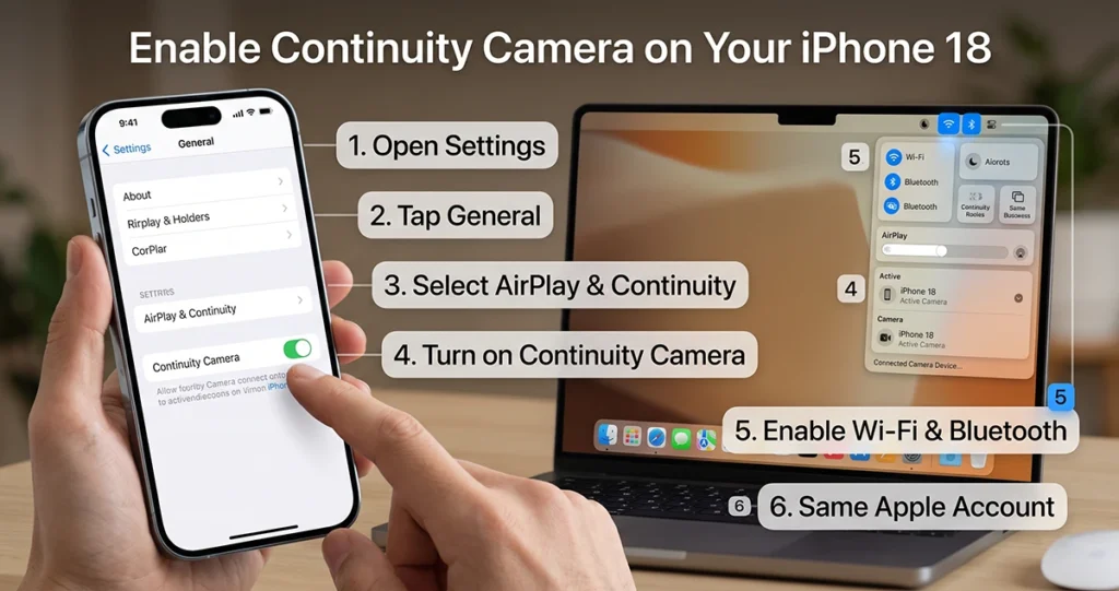 Enable Continuity Camera on Your iPhone 18