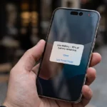 iPhone 18 Pro Max screen showing a low battery warning