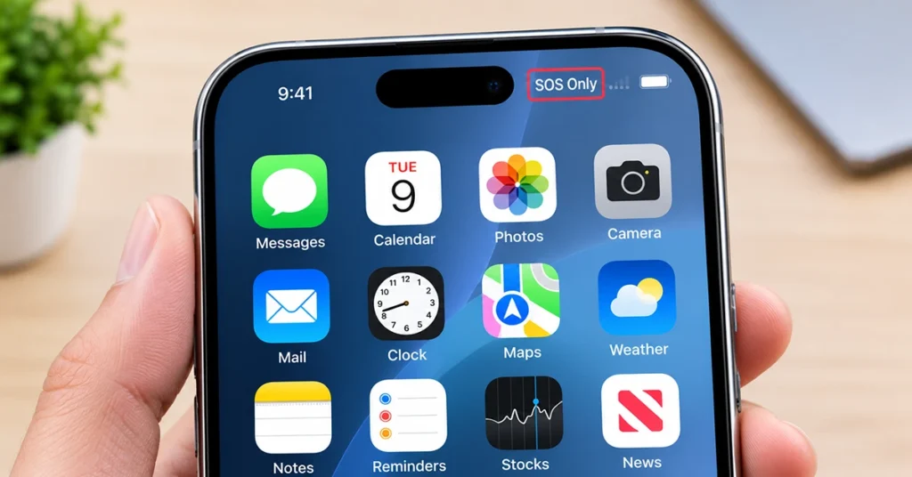 Phone 18 Pro Max shows SOS Only in the status bar
