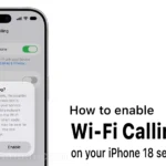 iPhone 18 showing Wi-Fi Calling toggle in Settings