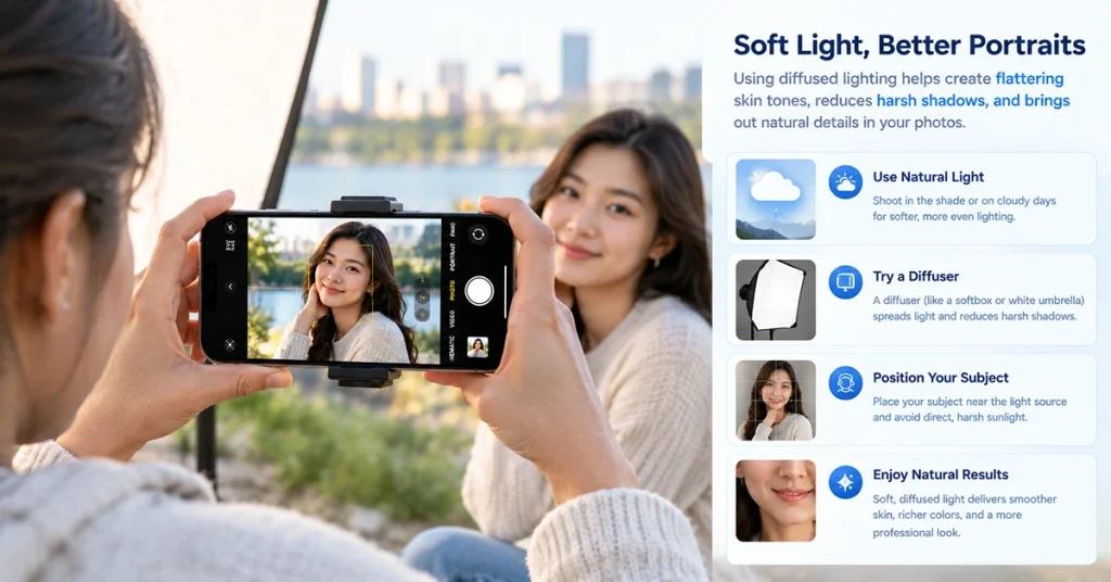 Using soft natural light to take better smartphone portrait photos