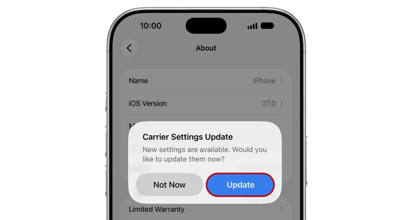 install carrier settings update