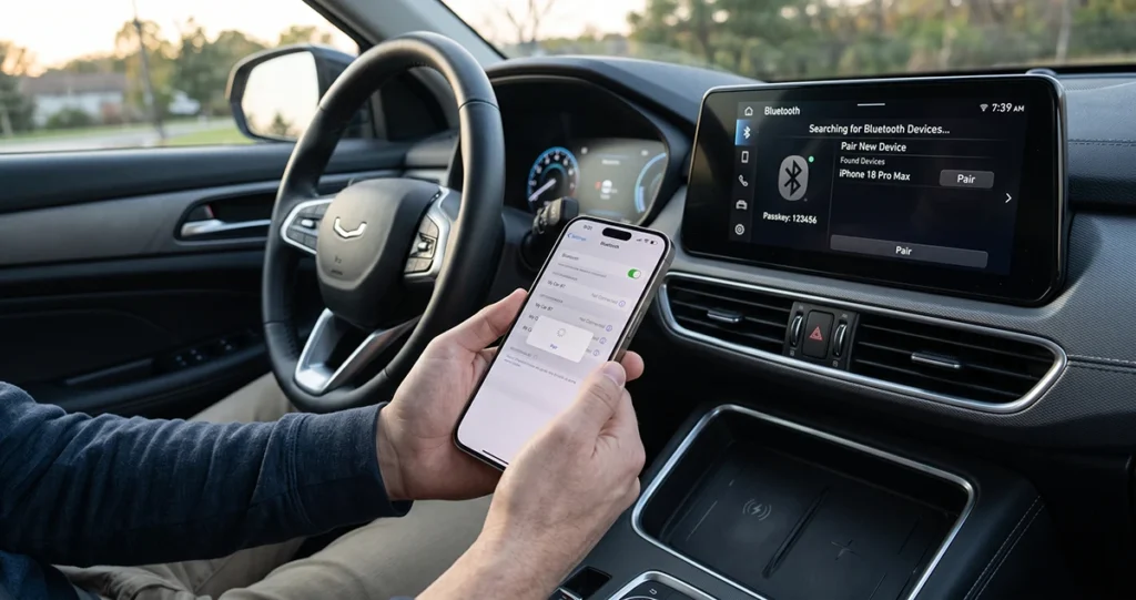 Pairing iPhone 18 Pro Max with a car Bluetooth system