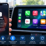 iPhone 18 Pro Max connected to a car infotainment system with Apple CarPlay