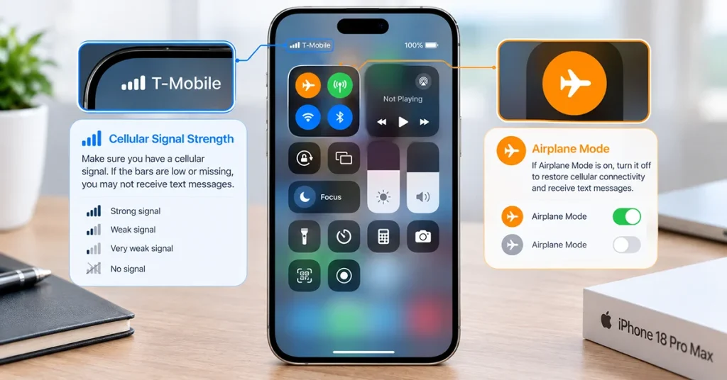Checking cellular signal strength on iPhone 18 Pro Max
