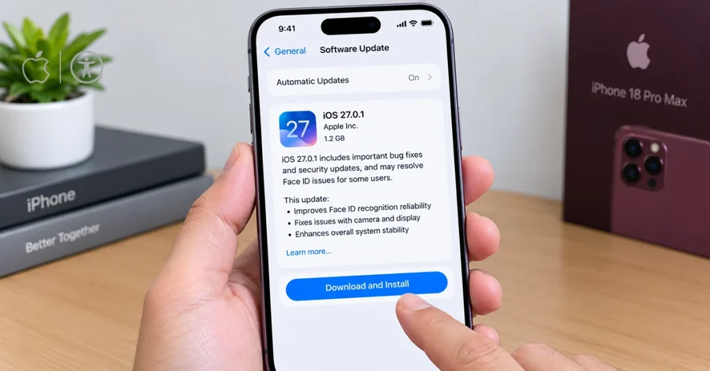 Check for the latest iOS update on iPhone 18 Pro Max