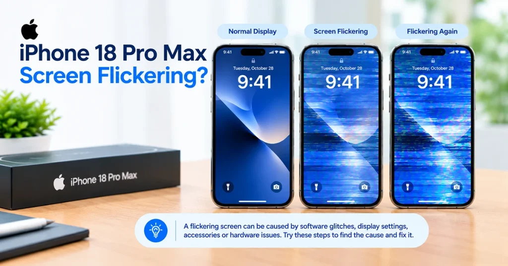 iPhone 18 Pro Max screen flickering during display troubleshooting