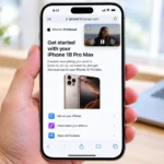 iPhone 18 Pro Max displaying Picture in Picture mode with a floating video window over Safari browser