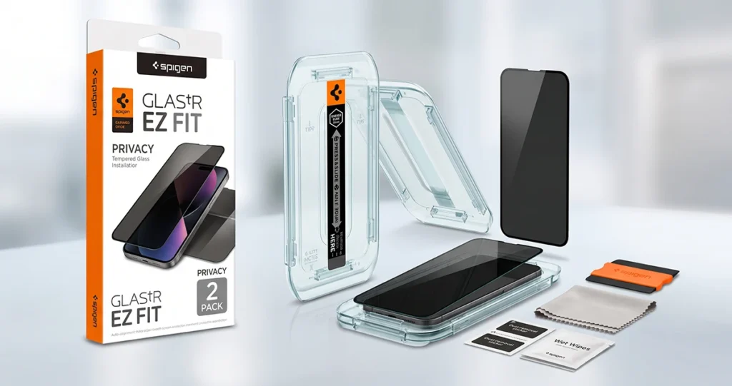 Spigen GLAS.tR EZ Fit Privacy Screen Protector Kit