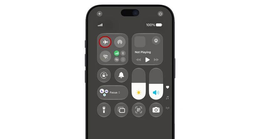 toggle airplane mode on and off