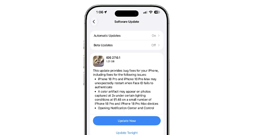 update ios 27.0.1